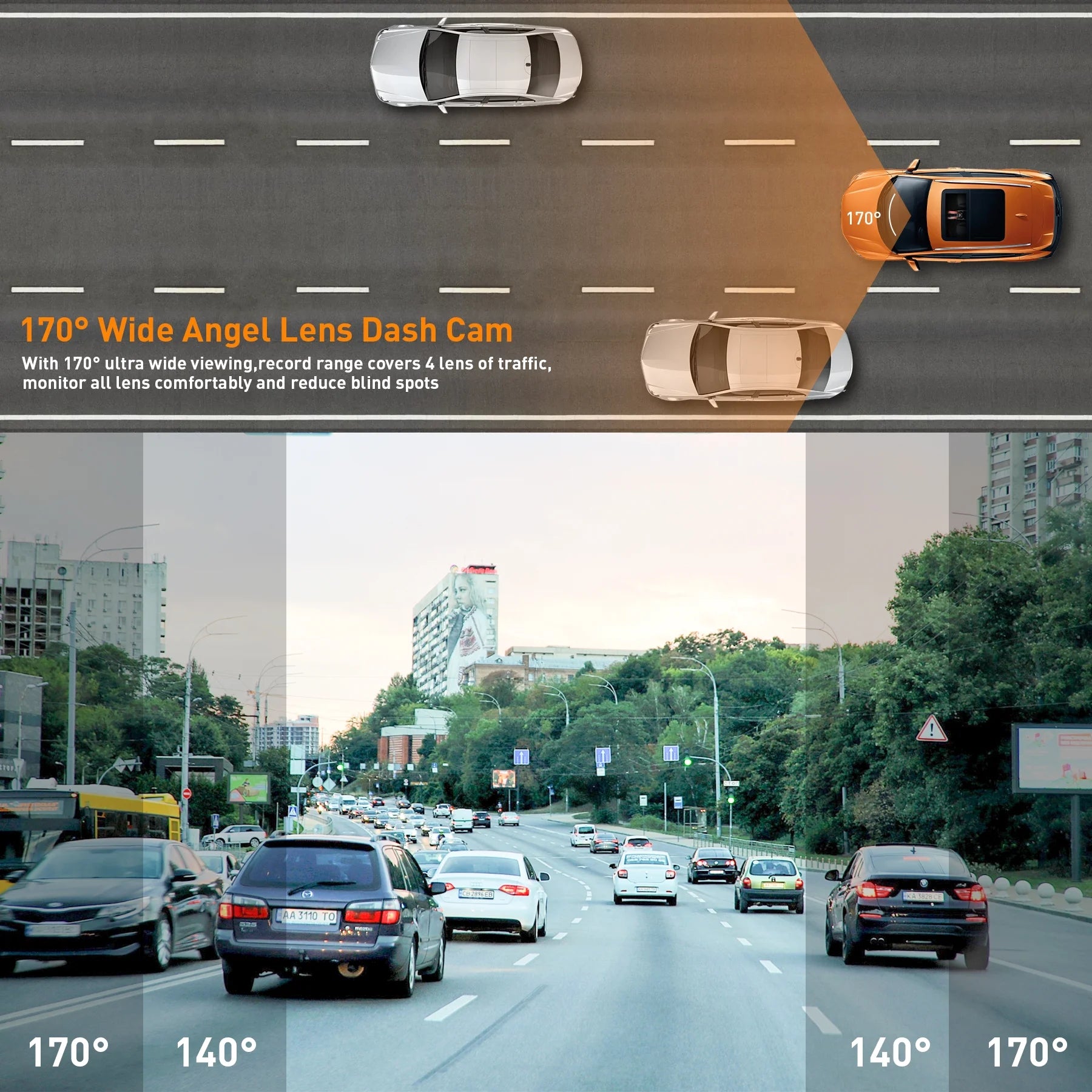 Dual 1080P Full HD Dash Cam with Night Vision, 3-Inch LCD, G-Sensor & Parking Mode - Ultimate Car Safety Solution!