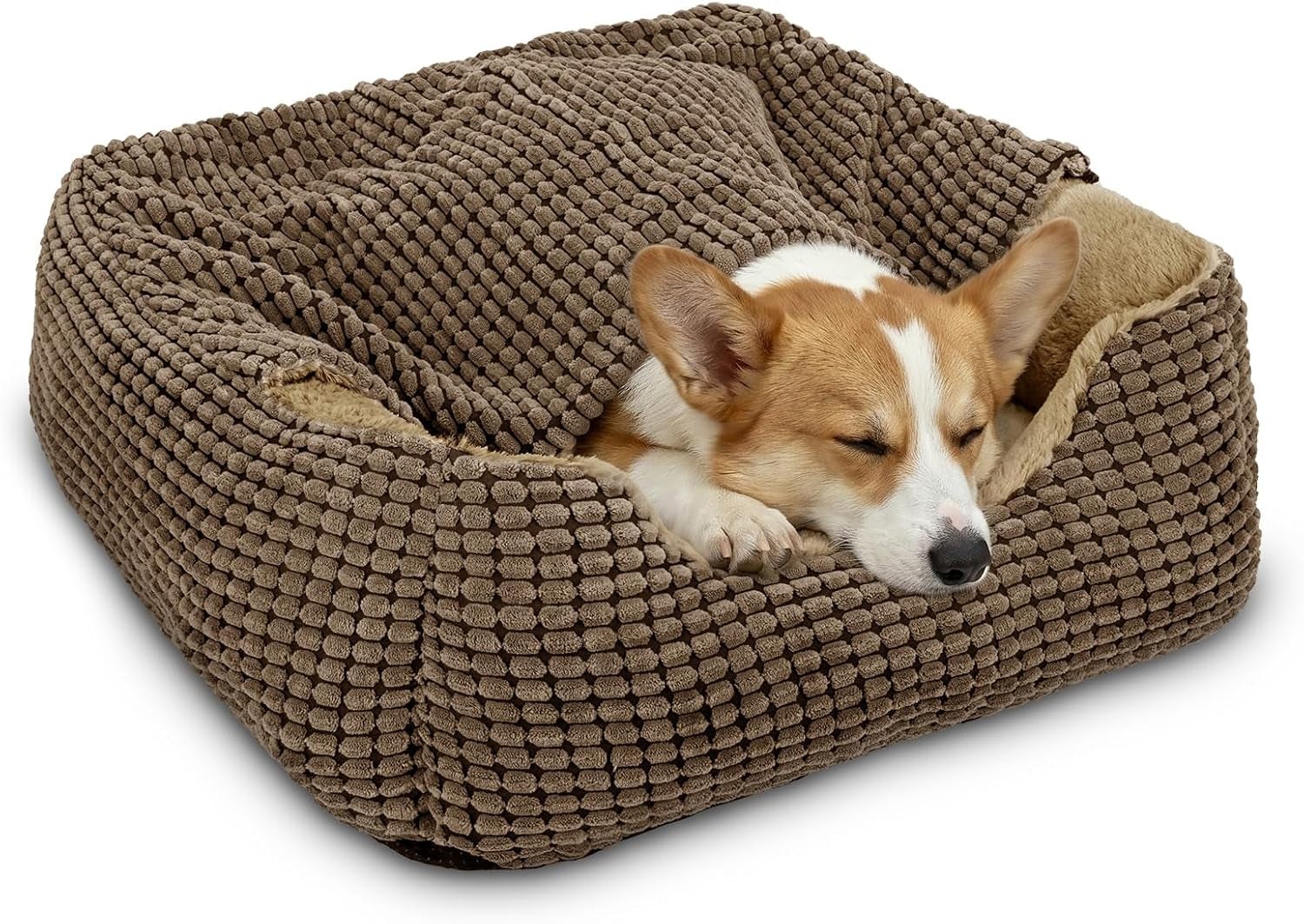 GASUR Luxury Orthopedic Dog & Cat Bed - Cozy Hooded Blanket for All Sizes, Machine Washable, Anti-Anxiety, 30 Inches, Grey