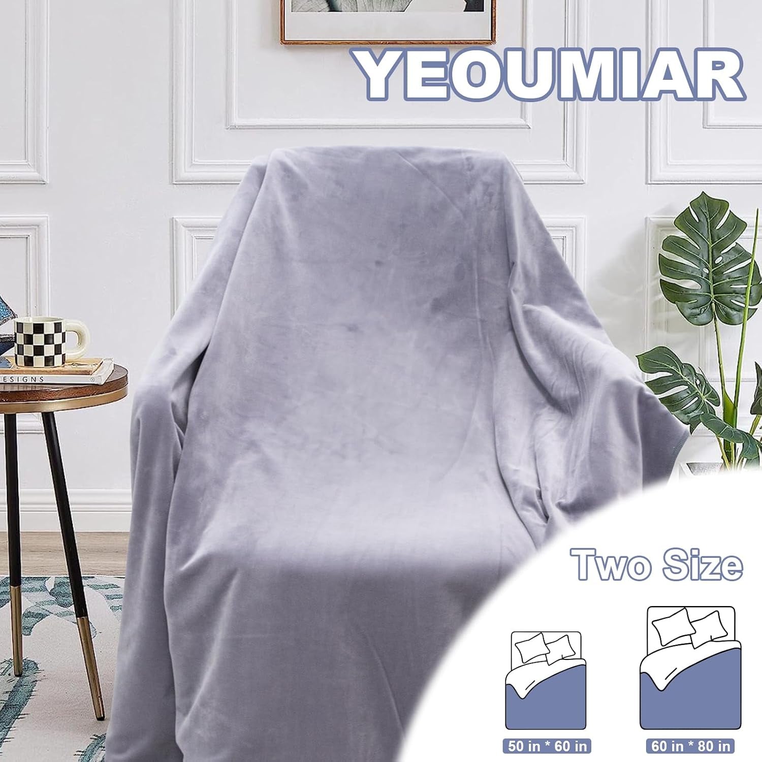Grounding Blanket 50x60 Inch - Enhance Sleep & Relieve Pain with Conductive Grounding Mat (Gray)