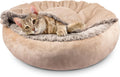 Cozy Cuddler Hooded Pet Bed - Luxury Round Dog & Cat Bed with Anti-Anxiety Burrow Cave, 23 Inch, Machine Washable, Anti-Slip Bottom