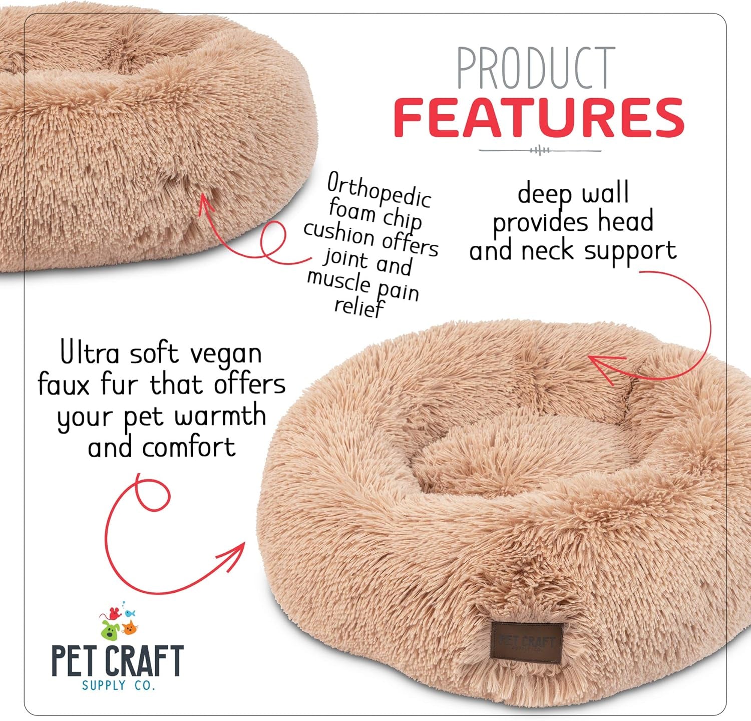 Ultra Plush Calming Anti-Anxiety Pet Bed with Soft Comfort Blanket - Perfect for Medium Dogs, Puppies, and Cats