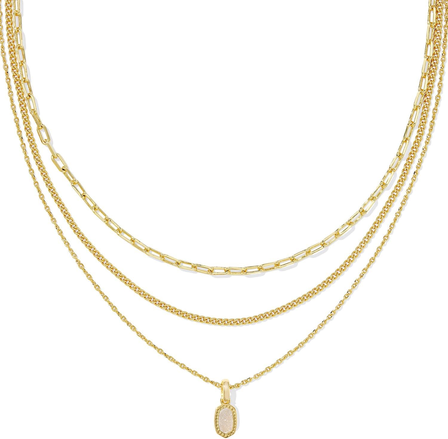 Kendra Scott Elisa Triple Strand Necklace - Elegant Fashion Jewelry for Women