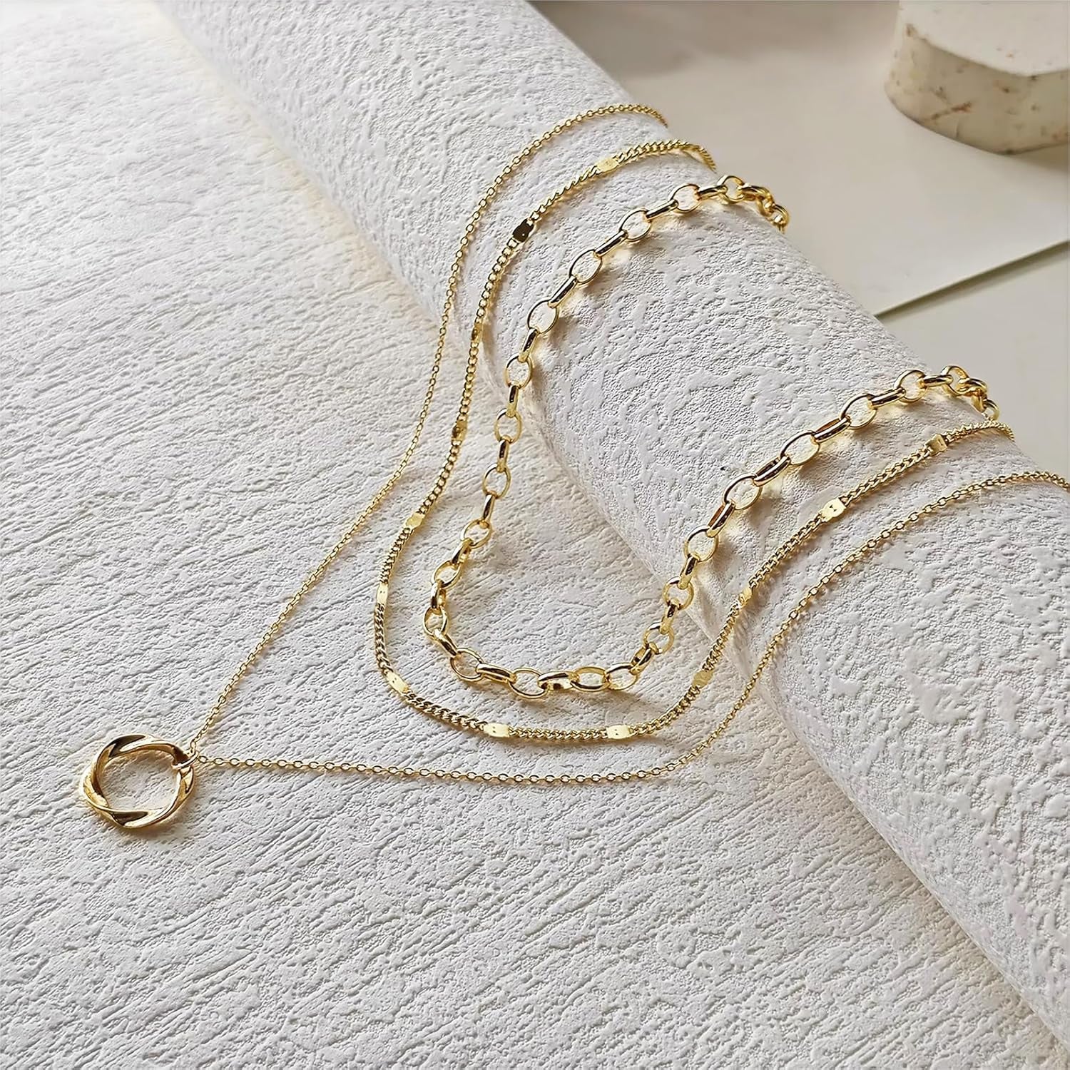 Dainty 14K Gold Plated Layered Necklaces Set for Women - Trendy Stackable Choker & Cute Pendant Jewelry