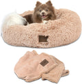 Ultra Plush Calming Anti-Anxiety Pet Bed with Soft Comfort Blanket - Perfect for Medium Dogs, Puppies, and Cats