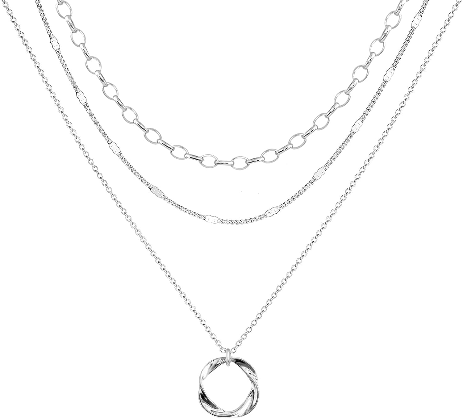Dainty 14K Gold Plated Layered Necklaces Set for Women - Trendy Stackable Choker & Cute Pendant Jewelry