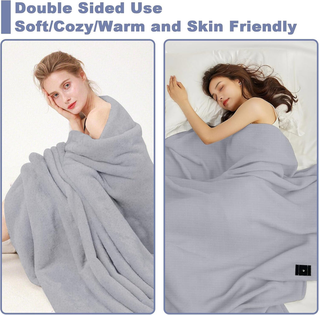 Grounding Blanket 50x60 Inch - Enhance Sleep & Relieve Pain with Conductive Grounding Mat (Gray)