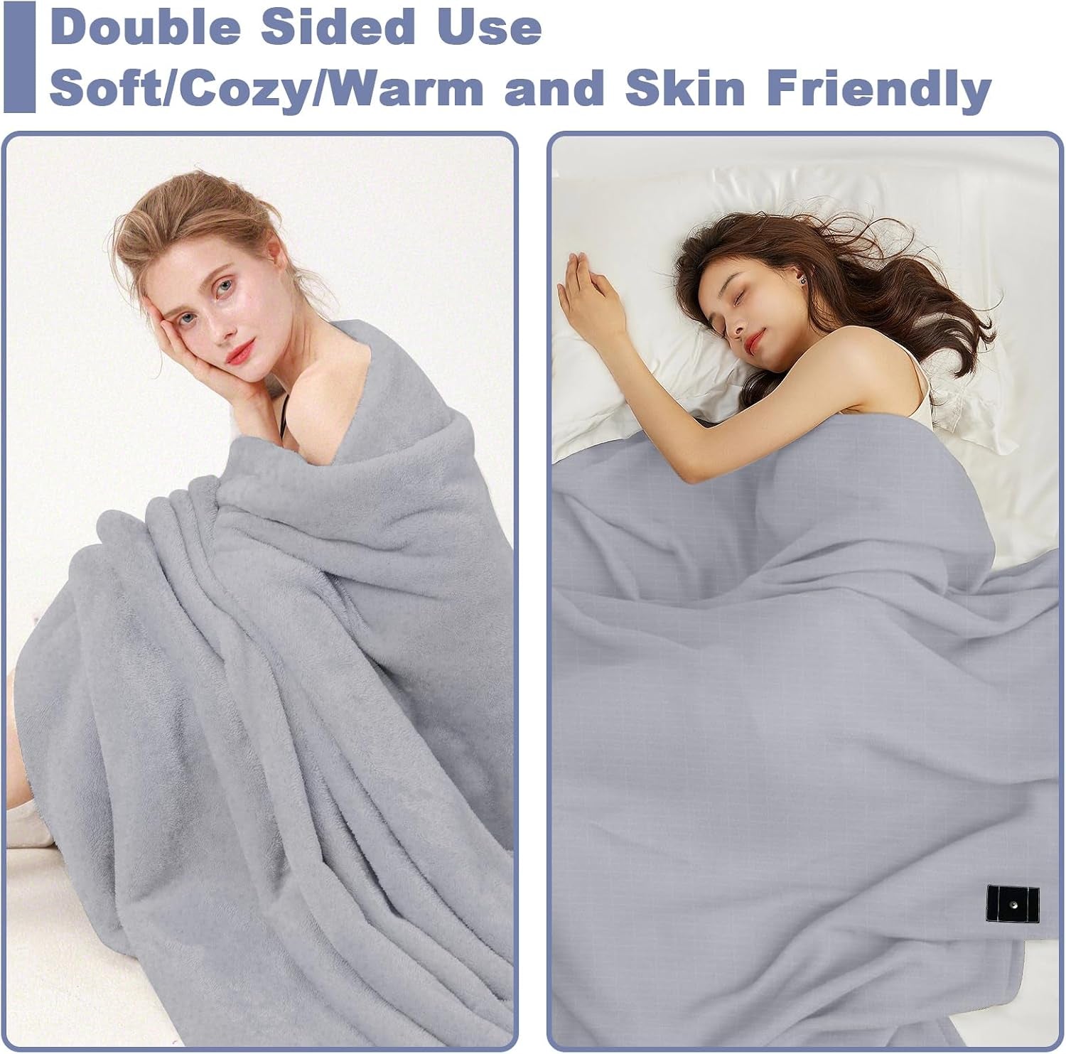 Grounding Blanket 50x60 Inch - Enhance Sleep & Relieve Pain with Conductive Grounding Mat (Gray)