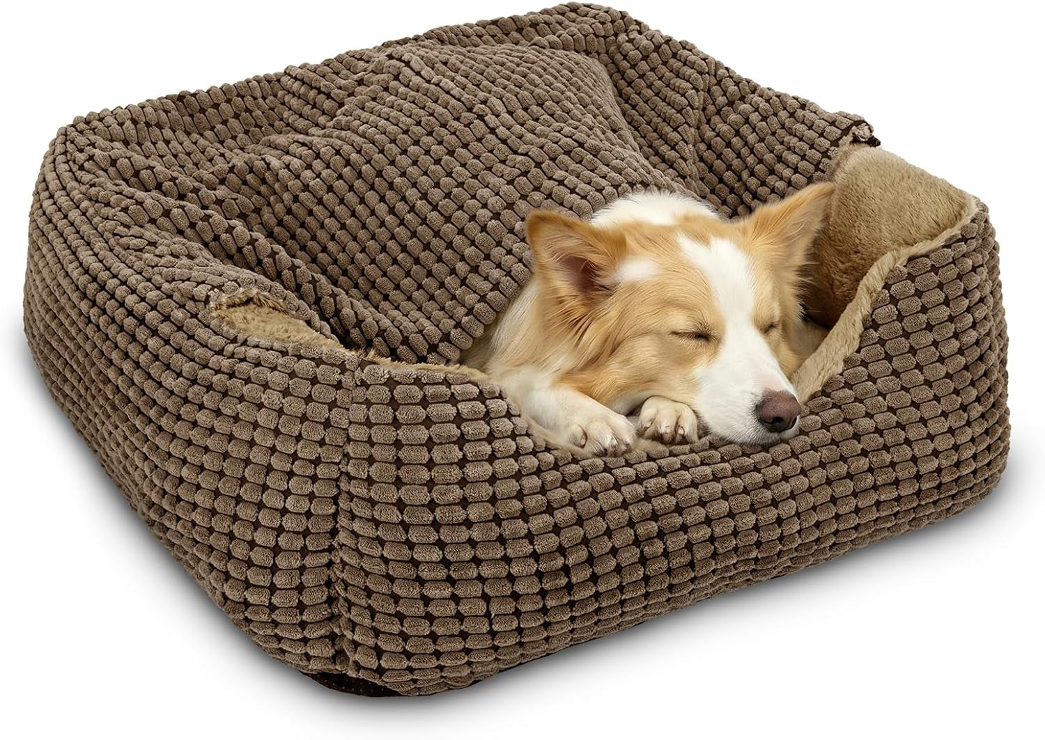 GASUR Luxury Orthopedic Dog & Cat Bed - Cozy Hooded Blanket for All Sizes, Machine Washable, Anti-Anxiety, 30 Inches, Grey