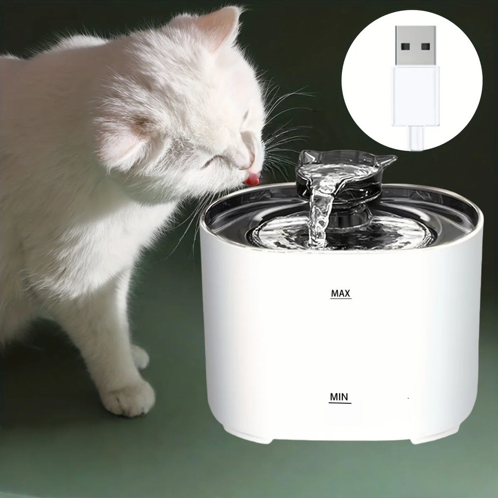 Large Capacity Smart Pet Fountain Dispenser - 74.39 Oz/2.2 Liters, Silent Automatic Circulation for Cats and Dogs