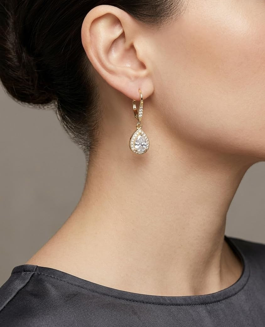 Elevate Your Style with Anne Klein Women's Drop Crystal Earrings - Stunning Statement Jewelry for Any Occasion