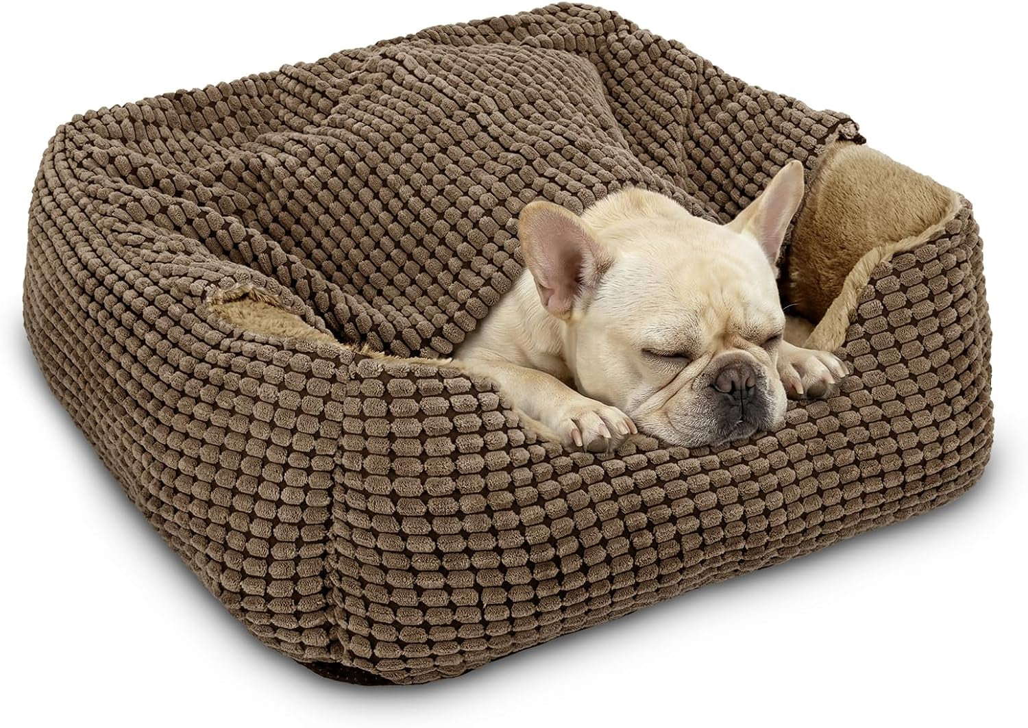 GASUR Luxury Orthopedic Dog & Cat Bed - Cozy Hooded Blanket for All Sizes, Machine Washable, Anti-Anxiety, 30 Inches, Grey