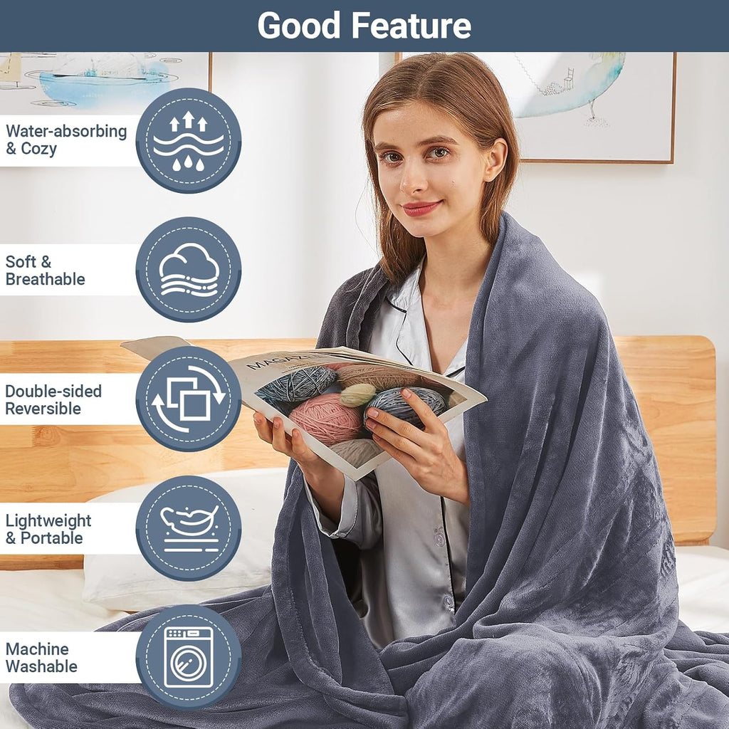 Grounding Blanket 50x60 Inch - Enhance Sleep & Relieve Pain with Conductive Grounding Mat (Gray)