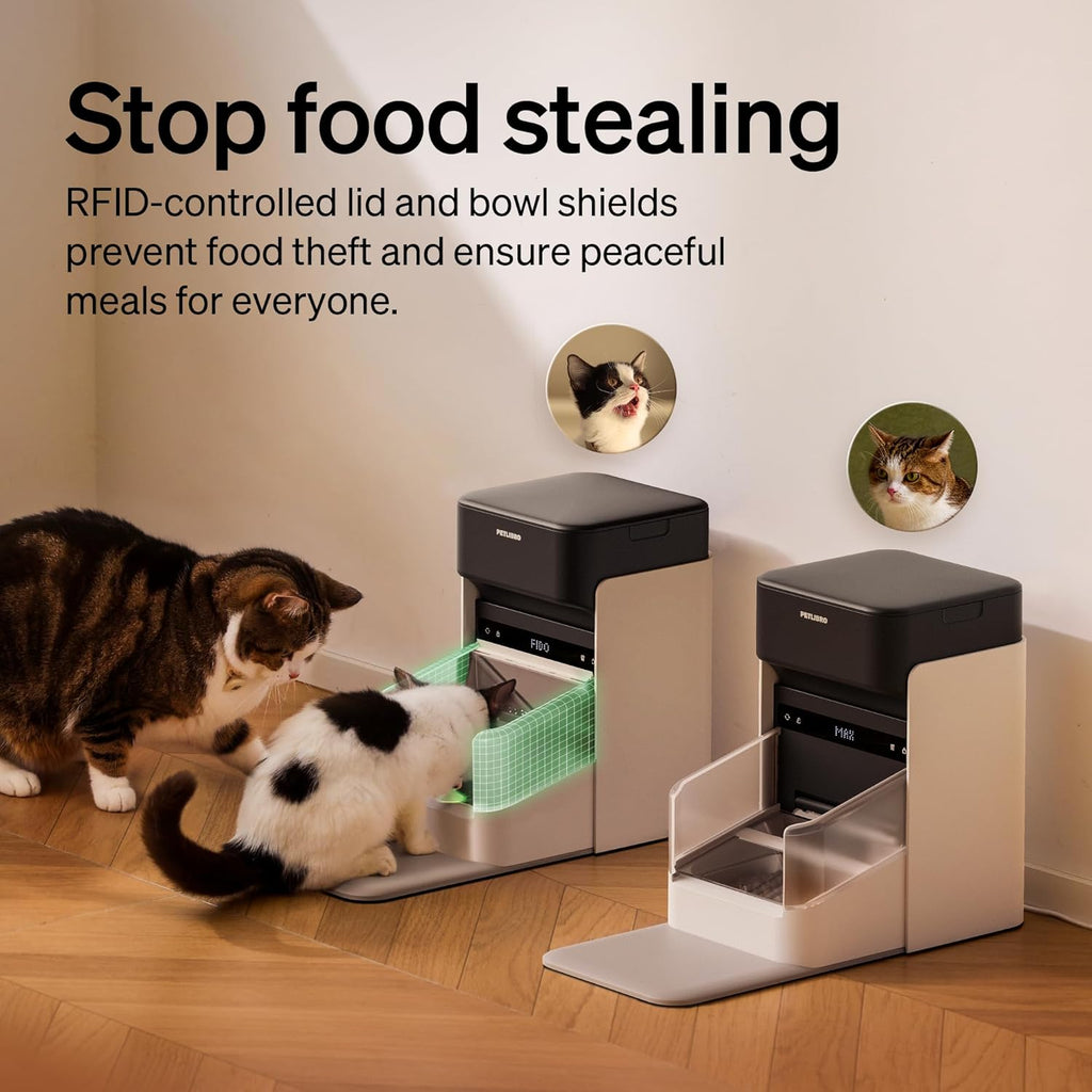 PETLIBRO RFID Automatic Cat Feeder & Multi Cats Water Fountain Bundle - Smart Diet Tracking & Hydration Monitoring for Multi-Pet Homes