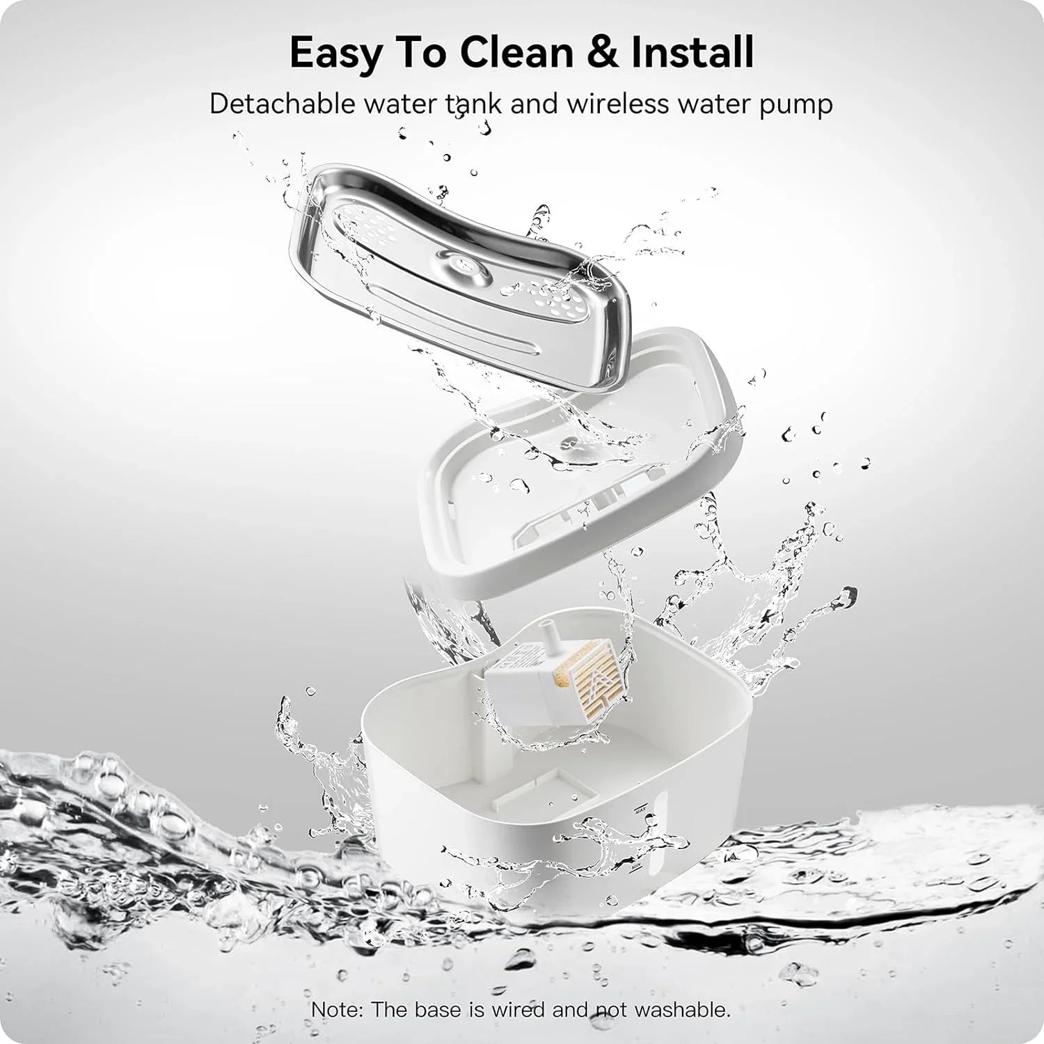 HEYBO Pet Water Fountain Water Dispenser with Smart Pump