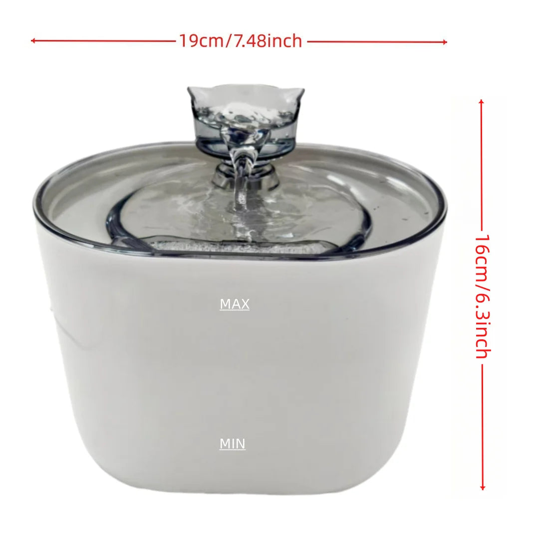 Large Capacity Smart Pet Fountain Dispenser - 74.39 Oz/2.2 Liters, Silent Automatic Circulation for Cats and Dogs