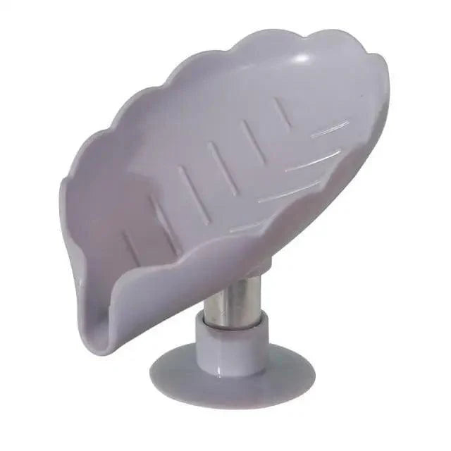 Leaf Shape Self-Draining Soap Dish with Suction Cup