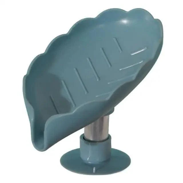 Leaf Shape Self-Draining Soap Dish with Suction Cup