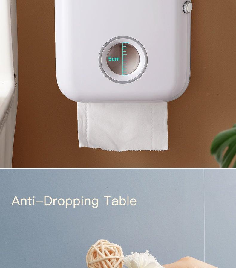 Wall-Mounted Toilet Paper Holder with Shelf & Drawer