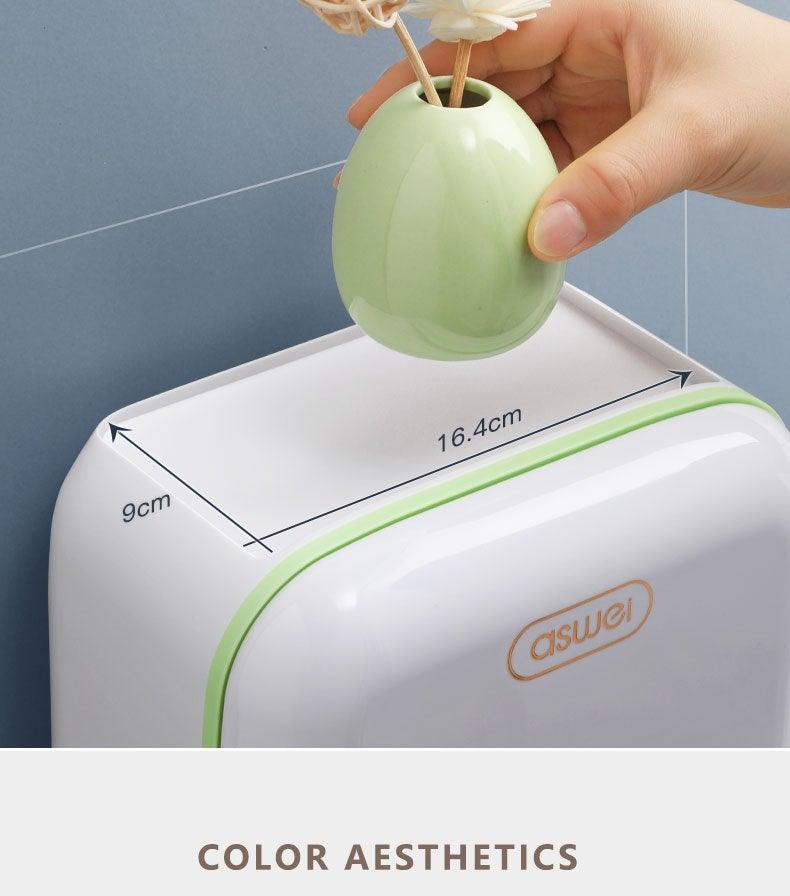 Wall-Mounted Toilet Paper Holder with Shelf & Drawer