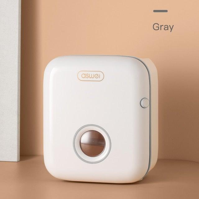 Wall-Mounted Toilet Paper Holder with Shelf & Drawer