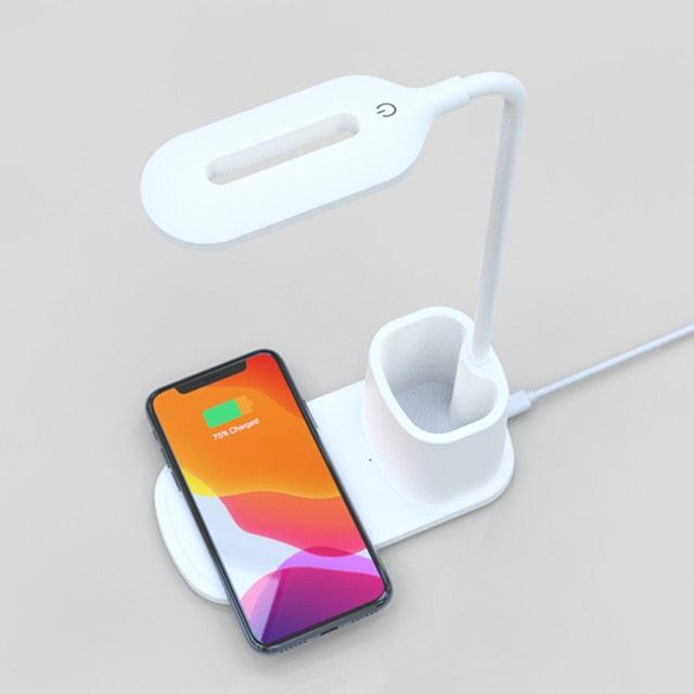 Dimmable LED Desk Lamp with Wireless Charging – Kids & Bedside Reading