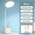 LED Touch Desk Lamp with Pen Holder & Phone Stand – USB Rechargeable