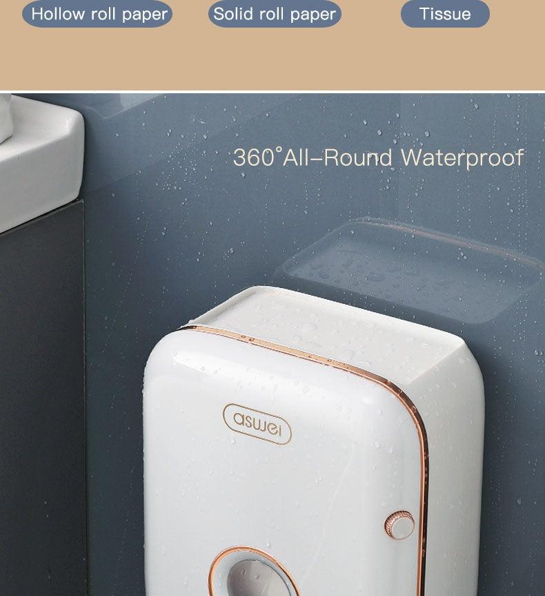 Wall-Mounted Toilet Paper Holder with Shelf & Drawer
