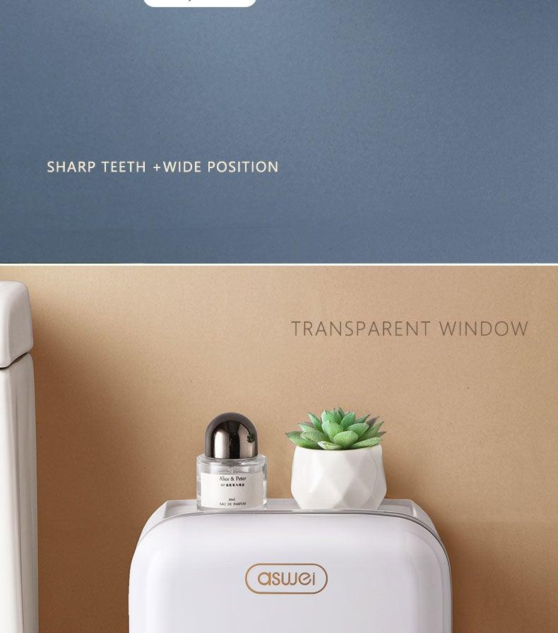 Wall-Mounted Toilet Paper Holder with Shelf & Drawer