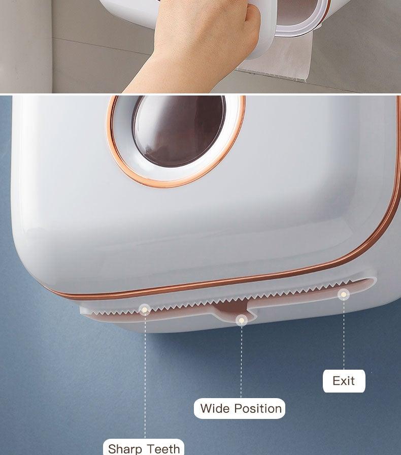 Wall-Mounted Toilet Paper Holder with Shelf & Drawer