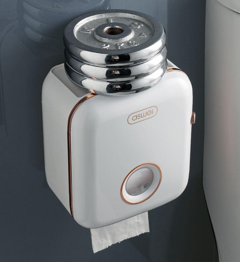 Wall-Mounted Toilet Paper Holder with Shelf & Drawer