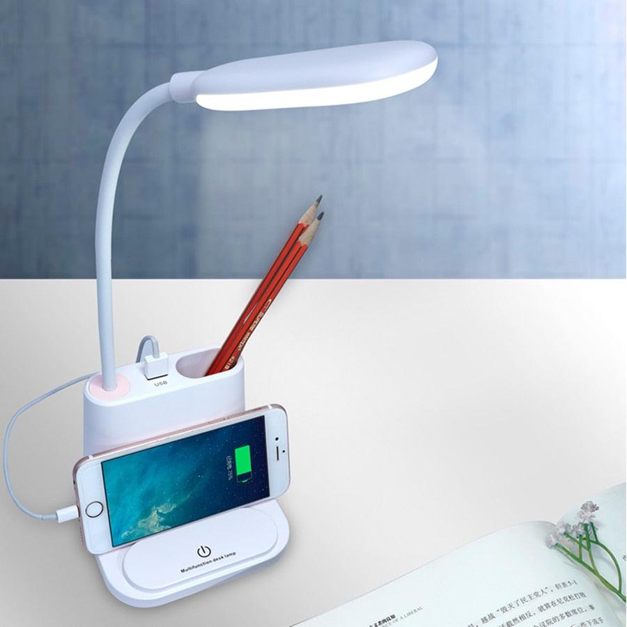Dimmable LED Desk Lamp with Wireless Charging – Kids & Bedside Reading