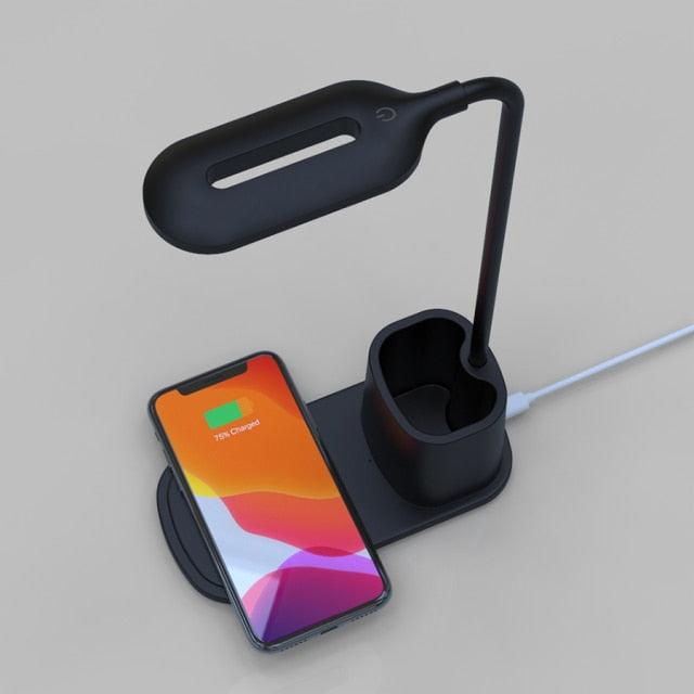 Dimmable LED Desk Lamp with Wireless Charging – Kids & Bedside Reading