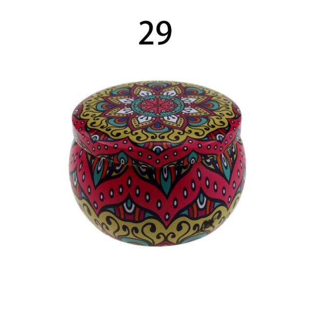 Vintage Flower Candle Tin Jars – Colorful Metal Containers for Candle Making & Storage