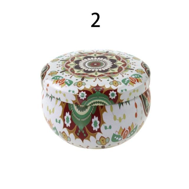 Vintage Flower Candle Tin Jars – Colorful Metal Containers for Candle Making & Storage