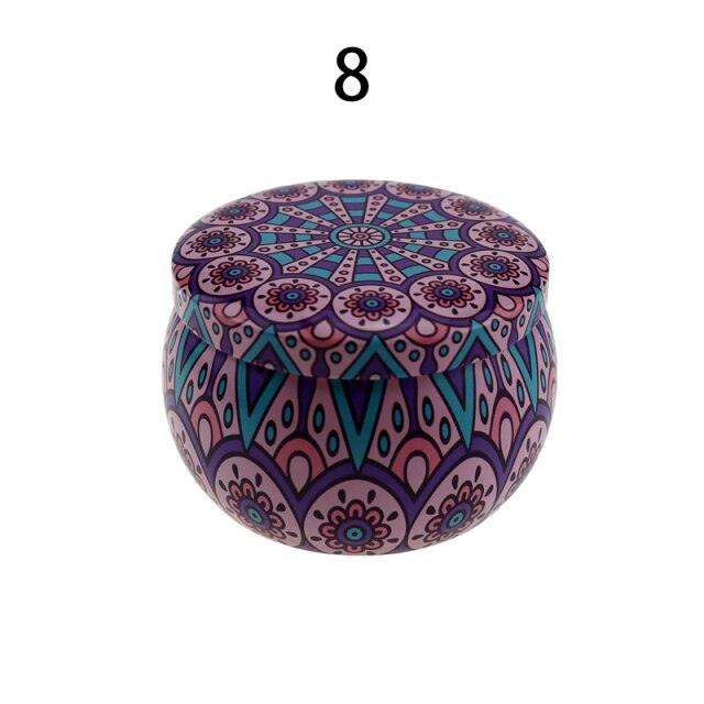 Vintage Flower Candle Tin Jars – Colorful Metal Containers for Candle Making & Storage