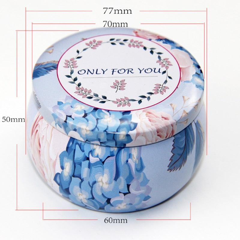 Vintage Flower Candle Tin Jars – Colorful Metal Containers for Candle Making & Storage