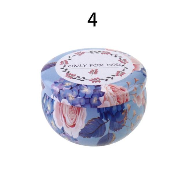 Vintage Flower Candle Tin Jars – Colorful Metal Containers for Candle Making & Storage