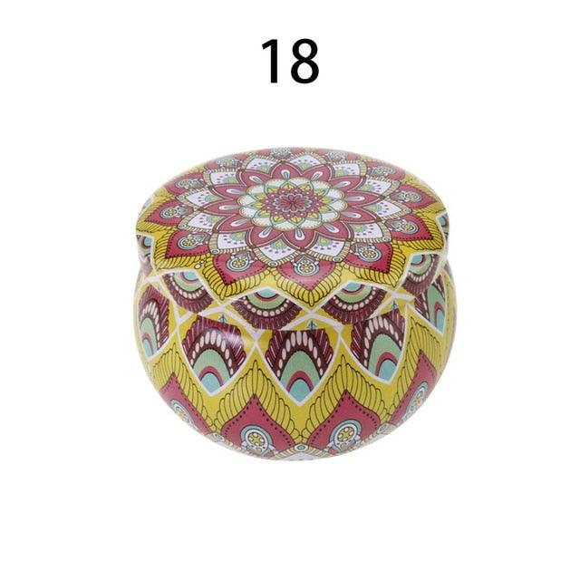 Vintage Flower Candle Tin Jars – Colorful Metal Containers for Candle Making & Storage